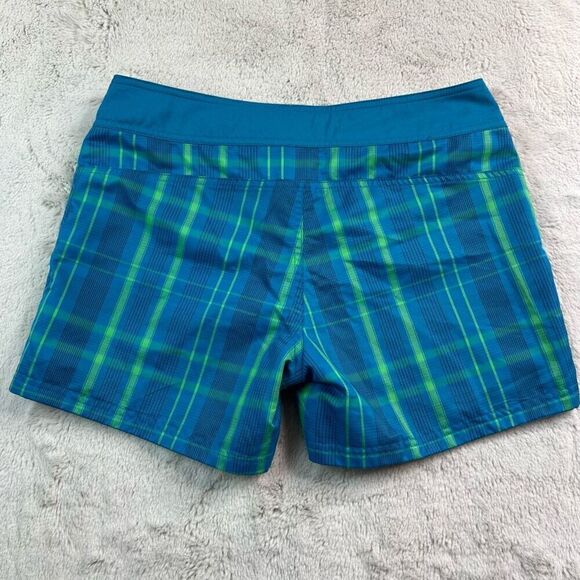 The North Face Womens Size 10 Blue Plaid Reversible Swim Shorts Pockets 4" Insea - Picture 6 of 10